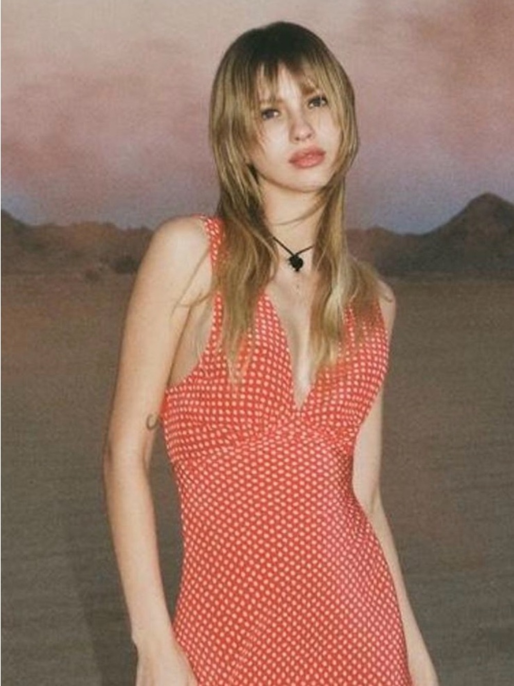 Réalisation Par Red and Cream Polka Dot Dress